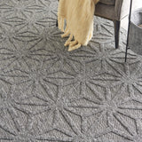 Nourison Palamos Indoor/Outdoor Dark Grey 8'10" x 11'10" Area Rug, Easy Cleaning, Non Shedding, Bed Room, Living Room, Dining Room, Backyard, Deck, Patio (9x12)