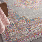 Nourison Passion Grey 8' x 10' Area Rug, Boho, Traditional, Easy Clean, Non Shedding, Bed Room, Living Room, Hallway (8x10)