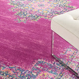 Nourison Passion Fuchsia 12' x 18' Area Rug, Boho, Traditional, Easy Clean, Non Shedding, Bed Room, Living Room, Hallway (12x18)