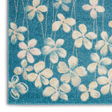 Nourison Tranquil Floral Turquoise 6' x 9' Area -Rug, Easy -Cleaning, Non Shedding, Bed Room, Living Room, Dining Room, Kitchen (6x9)