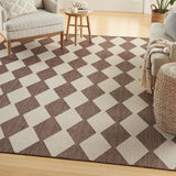 Nourison Positano Indoor/Outdoor 8' x 10' Area Rug, Grey, Modern Geometric Checkered Diamond Pattern, Easy-Cleaning, Non-Shedding, Bedroom, Living Room, Dining Room, Patio, Deck