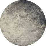 Nourison Passion 8' x Round Charcoal Ivory Fabric Modern Area Rug (8' Round)