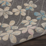 Nourison Tranquil Floral Grey/Beige 8' x 10' Area Rug, Easy Cleaning, Non Shedding, Bed Room, Living Room, Dining Room, Kitchen (8x10)