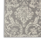 Nourison Jubilant Damask Grey 7' x 10' Area Rug, Easy Clean, Non Shedding, Bed Room, Living Room, Dining Room, Kitchen (7x10)