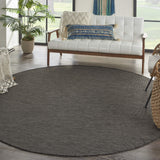 Nourison Positano 8' x Round Charcoal Fabric Modern Area Rug (8' Round)