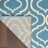 Nourison Jubilant Trellis Blue 6' x 9' Area -Rug, Easy -Cleaning, Non Shedding, Bed Room, Living Room, Dining Room, Kitchen (6x9)