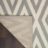 Nourison Grafix Geometric White/Grey 6' x 9' Area -rug, Easy -cleaning, Non Shedding, Bed Room, Living Room, Dining Room, Kitchen (6x9)