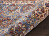 Nourison Reseda Traditional Sky 2'3'' x 7'6'' Area-Rug, Easy-Cleaning, Non Shedding, Bed Room, Living Room, Dining Room, Kitchen (2x8)