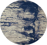 Nourison Twilight Beach Ivory Blue 8' x ROUND Area -Rug, Easy -Cleaning, Non Shedding, Bed Room, Living Room, Dining Room, Kitchen (8 Round)