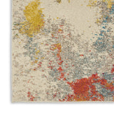 Nourison Celestial Abstract Ivory/Multicolor 6'7" x 9'7" Area Rug, Easy Cleaning, Non Shedding, Bed Room, Living Room, Dining Room, Kitchen (7x10)