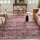 Nourison Brilliance Machine Washable Traditional Vintage Brick/Ivory 5'3" x 7'3" Area -Rug, Easy -Cleaning, Non Shedding, Bed Room, Living Room, Dining Room, Kitchen (5x7)