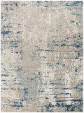 Nourison Concerto Distressed Ivory Grey Blue 7'10" x 9'10" Area_Rug, Easy-Cleaning, Non Shedding, Bed Room, Living Room, Dining Room, Kitchen (8x10)