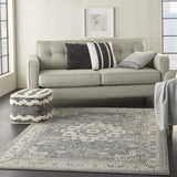 Nourison Concerto Traditional Grey/Ivory 5'3" x 7'3" Area -Rug, Easy -Cleaning, Non Shedding, Bed Room, Living Room, Dining Room, Kitchen (5x7)" }