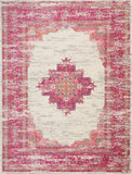 Nourison Passion Ivory/Fuchsia 9' x 12' Area-Rug, Boho, Traditional, Easy-Cleaning, Non Shedding, Bed Room, Living Room, Hallway (9x12)