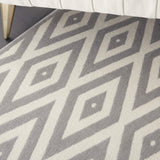 Nourison Grafix Mid-century White/Grey 7'10" x 9'10" Area Rug, Easy Clean, Non Shedding, Bed Room, Living Room, Dining Room, Kitchen (8x10)