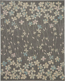 Nourison Tranquil Floral Grey/Beige 8' x 10' Area Rug, Easy Cleaning, Non Shedding, Bed Room, Living Room, Dining Room, Kitchen (8x10)