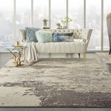 Nourison Celestial Modern Abstract Ivory/Grey 9' x 12' Area Rug, Easy Cleaning, Non Shedding, Bed Room, Living Room, Dining Room, Kitchen (9x12)