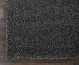 Nourison Malibu Shag Solid Dark Grey 6'7" x 9'6" Area-Rug, Easy-Cleaning, Non Shedding, Bed Room, Living Room, Dining Room, Kitchen (7x10)