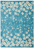 Nourison Tranquil Floral Turquoise 6' x 9' Area -Rug, Easy -Cleaning, Non Shedding, Bed Room, Living Room, Dining Room, Kitchen (6x9)