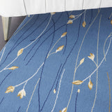 Nourison Grafix Light Blue 7'10'' x 9'10'' Area-Rug, Modern, Botanical , Bed Room, Living Room, Dining Room, Kitchen, Easy-Cleaning, Non Shedding, (8' x 10')