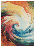 Nourison Celestial Multicolor Wave 7'10" x 10'6" Area Rug, Abstract, Spiral, Bed Room, Living Room, Dining Room, Kitchen, Easy Clean, Non Shedding, (8' x 11')