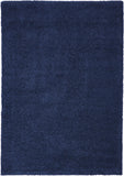 Nourison Malibu Shag Solid Navy 6'7' x 9'6' Area Rug, Easy -Cleaning, Non Shedding, Bed Room, Living Room, Dining Room, Kitchen (7x10)