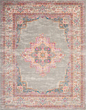 Nourison Passion Grey 8' x 10' Area Rug, Boho, Traditional, Easy Clean, Non Shedding, Bed Room, Living Room, Hallway (8x10)