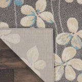 Nourison Tranquil Floral Grey/Beige 8' x 10' Area Rug, Easy Cleaning, Non Shedding, Bed Room, Living Room, Dining Room, Kitchen (8x10)