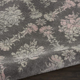 Nourison Tranquil Damask Grey/Pink 8' x 10' Area Rug, Easy Cleaning, Non Shedding, Bed Room, Living Room, Dining Room, Kitchen (8x10)