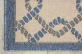 Nourison CRB16 Indoor/Outdoor Area Rug, 9'3"x12'9", Ivory Blue
