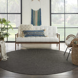 Nourison Positano 8' x Round Charcoal Fabric Modern Area Rug (8' Round)