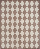 Nourison Positano Indoor/Outdoor 8' x 10' Area Rug, Grey, Modern Geometric Checkered Diamond Pattern, Easy-Cleaning, Non-Shedding, Bedroom, Living Room, Dining Room, Patio, Deck