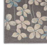 Nourison Tranquil Floral Grey/Beige 8' x 10' Area Rug, Easy Cleaning, Non Shedding, Bed Room, Living Room, Dining Room, Kitchen (8x10)