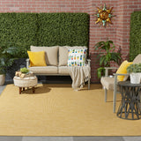 Nourison Positano Indoor/Outdoor Yellow 7' x 10' Area Rug, Easy Cleaning, Non Shedding, Bed Room, Living Room, Dining Room, Backyard, Deck, Patio (7x10)