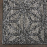 Nourison Palamos Indoor/Outdoor Dark Grey 8'10" x 11'10" Area Rug, Easy Cleaning, Non Shedding, Bed Room, Living Room, Dining Room, Backyard, Deck, Patio (9x12)