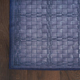 Nourison Washables 96x120 Indoor Polyester & Cotton Rug in Navy Blue