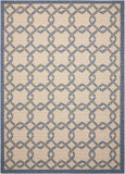 Nourison CRB16 Indoor/Outdoor Area Rug, 9'3"x12'9", Ivory Blue
