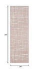 Nourison Whimsicle Pink Ivory 2' x 6' Area Rug, Contemporary, Artistic, Easy Cleaning, Non Shedding, Bed Room, Living Room, Dining Room, Kitchen, (6' Runner)