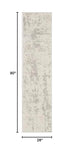 Nourison Concerto Cream Grey 2'2" x 7'6" Area Rug Easy Clean, Non Shedding, Bed Room, Living Room, Dining Room, Kitchen (8' Runner)