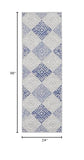 Nourison Whimsicle Tribal Grey Blue 2' x 8' Area Rug, Easy Cleaning, Non Shedding, Bed Room, Living Room, Dining Room, Kitchen (2x8)