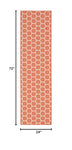 Nourison Reversible Indoor Outdoor Coral 2' x 6' Area Rug Easy Clean, Non Shedding, Bed Room, Living Room, Dining Room, Kitchen (6' Runner)