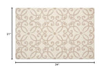 Nourison Decor Transitional Cream 1'9" x 2'10" Area -Rug, Easy -Cleaning, Non Shedding, Bed Room, Living Room, Dining Room, Kitchen (2x3)