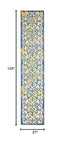 Nourison Aloha Indoor/Outdoor Ivory Blue 2'3" x 10' Area Rug, Transitional, French Country, Easy Cleaning, Non Shedding, Bed Room, Kitchen, Living Room, Deck, Backyard, (10' x Runner)