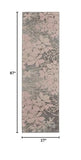 Nourison TRA08 Tranquil Floral Contemporary Grey/Pink Area Rug Runner 2'3" X 7'3", 2 ft x 7 ft