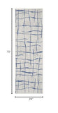 Nourison Whimsicle Ivory Blue 2' x 6' Area Rug, Contemporary, Artistic, Easy Cleaning, Non Shedding, Bed Room, Living Room, Dining Room, Kitchen, (6' Runner)