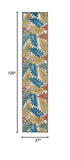 Nourison Aloha Indoor/Outdoor Tropical Botanical Ivory/Multi 2'3" x 10' Area Rug, (2' x 10')