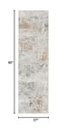 Nourison Glam Modern Grey Multicolor 2'3" x 7'6" Area -rug, Easy -cleaning, Non Shedding, Bed Room, Living Room, Dining Room, Kitchen (2x8)