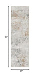 Nourison Glam Modern Grey Multicolor 2'3" x 7'6" Area -rug, Easy -cleaning, Non Shedding, Bed Room, Living Room, Dining Room, Kitchen (2x8)