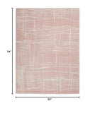 Nourison Whimsicle Pink Ivory 5' x 7' Area Rug, Contemporary, Artistic, Easy Cleaning, Non Shedding, Bed Room, Living Room, Dining Room, Kitchen (5x7)