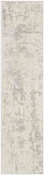 Nourison Concerto Cream Grey 2'2" x 7'6" Area Rug Easy Clean, Non Shedding, Bed Room, Living Room, Dining Room, Kitchen (8' Runner)